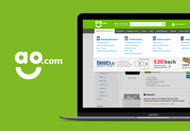 ao.com Header / Menu | Website
