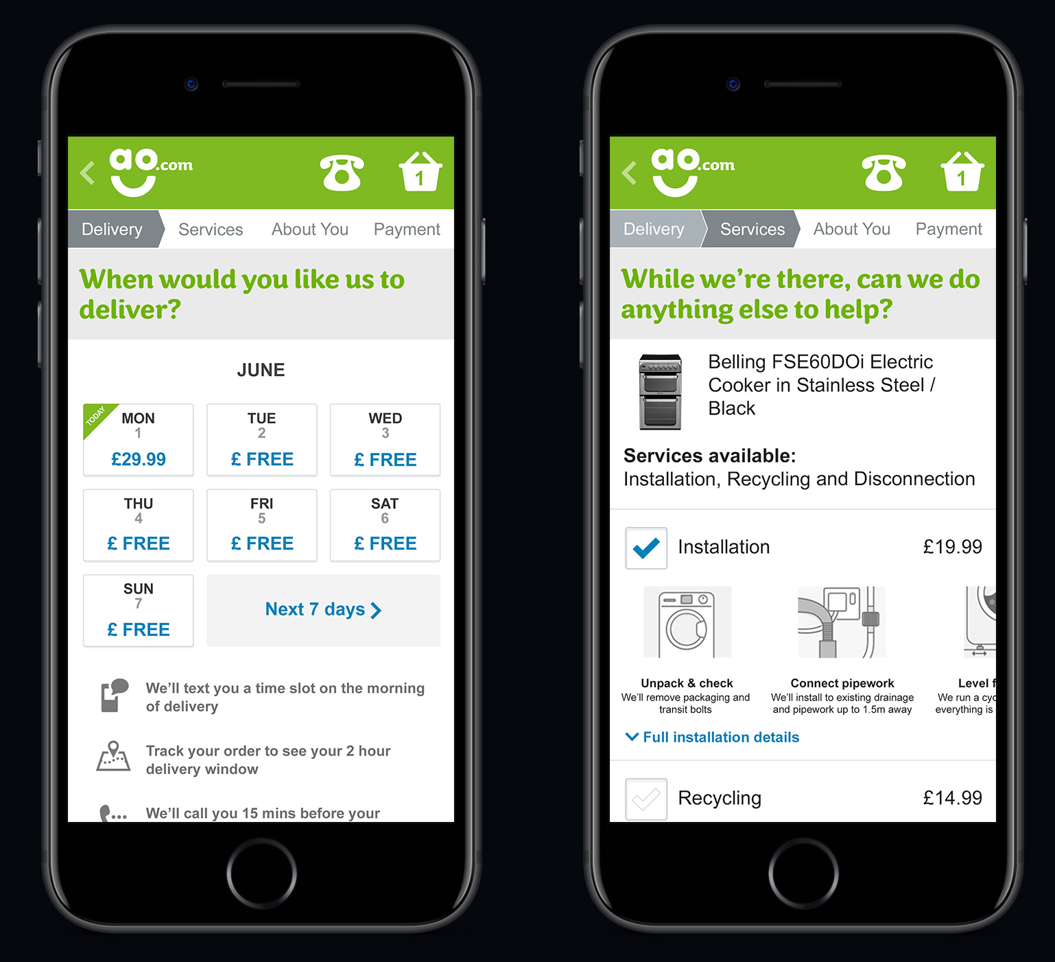 ao.com Mobile Checkout